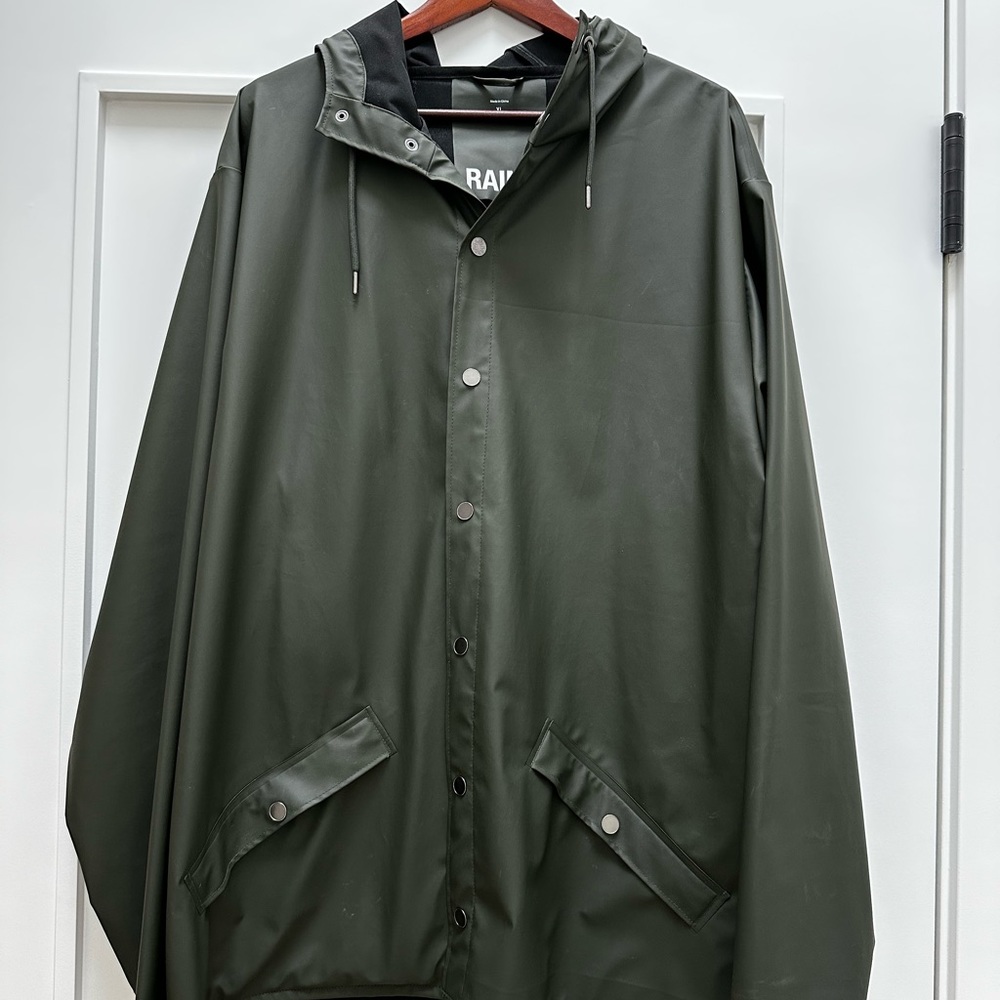 Rains Long Coat in Green